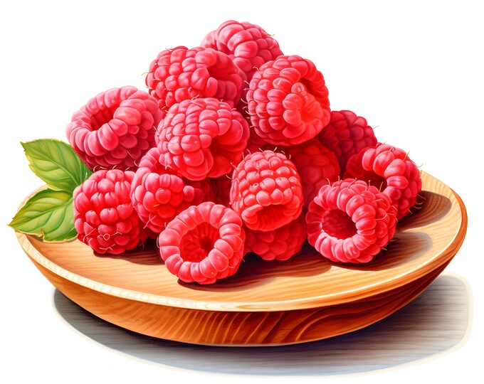 Raspberries Clipart, Raspberries On Plate Images, 10 Watercolor Clip Art, Printable JPGs, Instant Download, Commercial Use, Paper craft