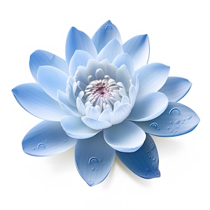 Clipart di loto blu, immagini di fiori di loto, 10 clipart di acquerelli, JPG stampabili, download immediato, uso commerciale, artigianato di carta