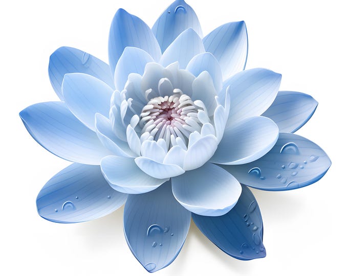 Blue Lotus Clipart, Lotus Flowers Images, 10 Watercolor Clip Art, Printable JPGs, Instant Download, Commercial Use, Paper craft