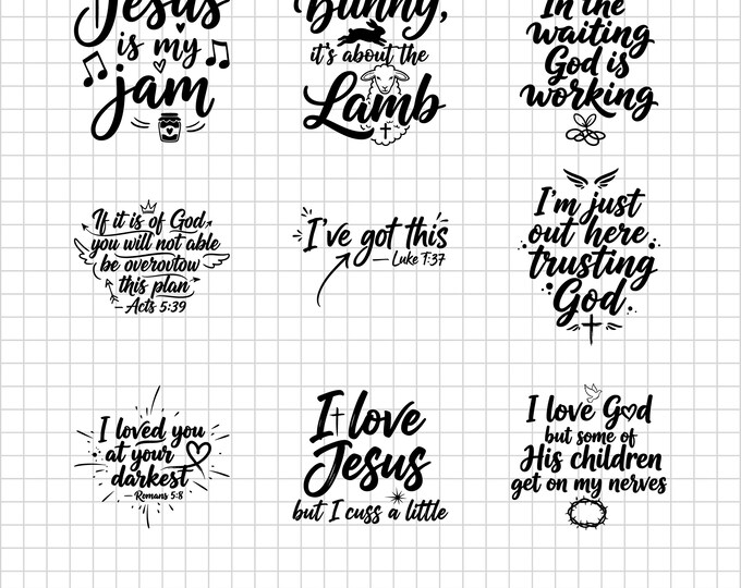 Mega Christian SVG Bundle Vol.7 | Bible Verses Quotes | Christian Faith Religious Scripture Inspirational Jesus Cut Files Cricut PNG