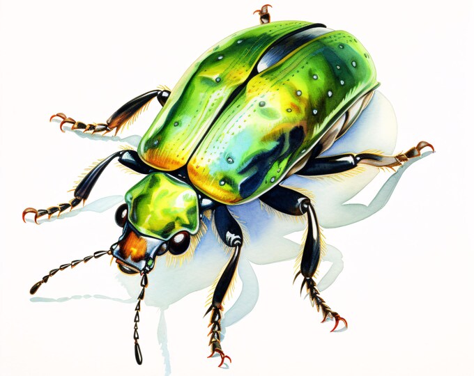 Beetle Clipart, Insect Images, 10 Watercolor Clip Art, Printable JPGs, Instant Download, Commercial Use, Paper craft