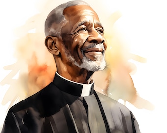Watercolor Pastor Clipart: Printable Priest Images (JPGs, Commercial Use)