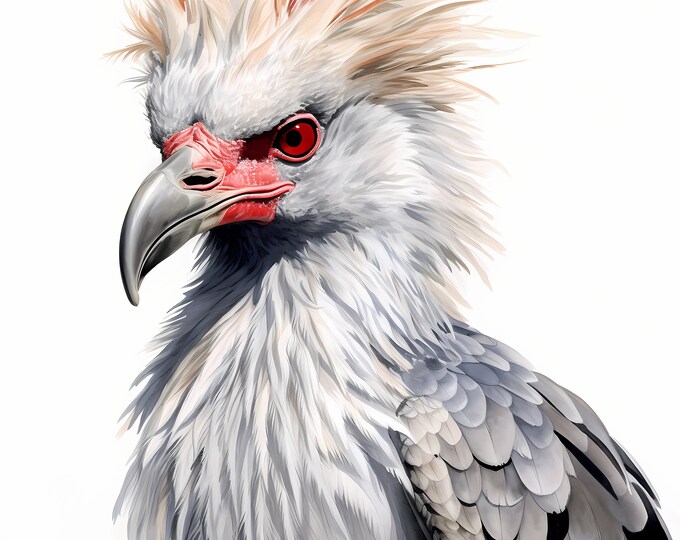 Secretary Bird Clipart, Secretary Bird Images, 10 Watercolor Clip Art, Printable JPGs, Instant Download, Commercial Use, Paper craft