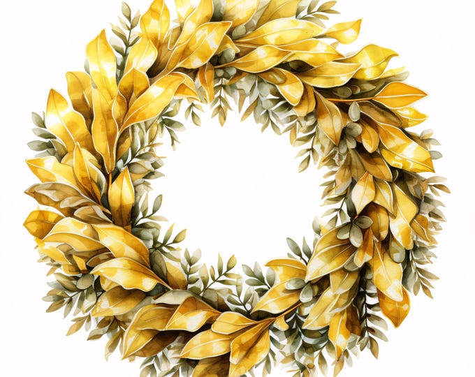 Autumn Wreath Clipart, Fall Floral Wreath Images, 10 Watercolor Clip Art, Printable JPGs, Instant Download, Commercial Use, Paper craft