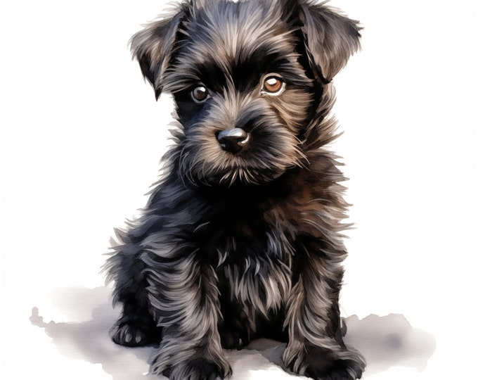 Affenpinscher Dog Clipart, Puppy Dog Images, 10 Watercolor Clip Art, Printable JPGs, Instant Download, Commercial Use, Paper craft