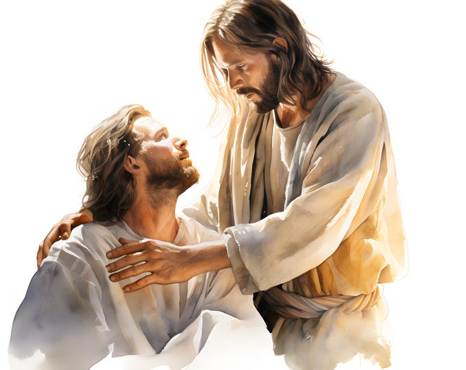 Jesus Heals Man Clipart, Blind Man Images, 10 Watercolor Clip Art, Printable JPGs, Instant Download, Commercial Use, Paper craft
