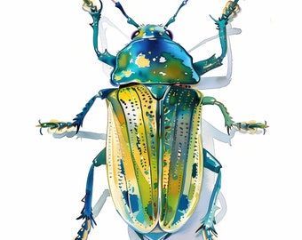 Bugs Clipart, Insects Images, 10 Watercolor Clip Art, Printable JPGs, Instant Download, Commercial Use, Paper craft