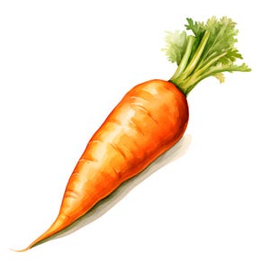 Watercolor Carrots Clipart: Farm Vegetable Images (JPGs, Commercial Use)