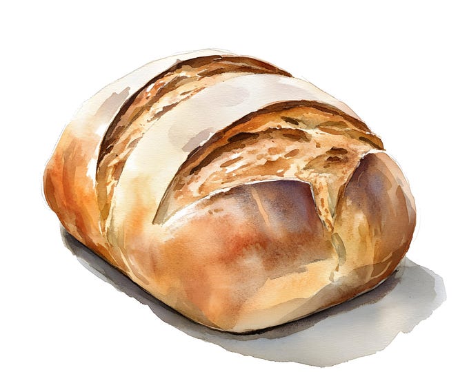 Bread Clipart, Bakery Images, 10 Watercolor Clip Art, Printable JPGs, Instant Download, Commercial Use, Paper craft