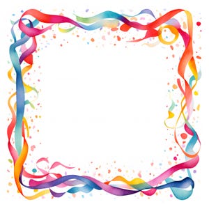 Confetti frame clipart, kleurrijke confetti randafbeeldingen, 10 aquarel illustraties, afdrukbare jpg's, Instant Download, commercieel gebruik