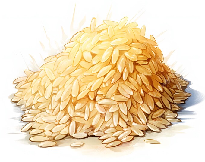 Rice Clipart, Rice Grains Images, 10 Watercolor Clip Art, Printable JPGs, Instant Download, Commercial Use, Paper craft