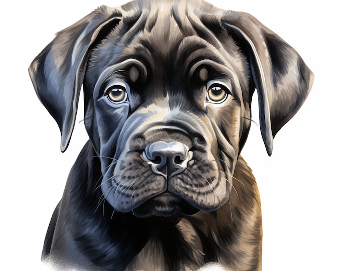 Cane Corso Clipart, Puppy Dog Images, 10 Watercolor Clip Art, Printable JPGs, Instant Download, Commercial Use, Paper craft