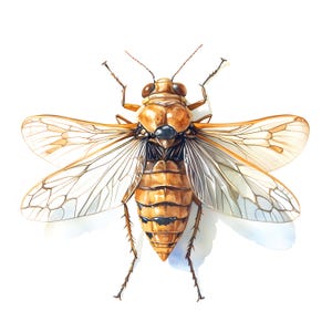 Cicada Clipart, Insect Images, 10 Watercolor Clip Art, Printable Jpgs ...