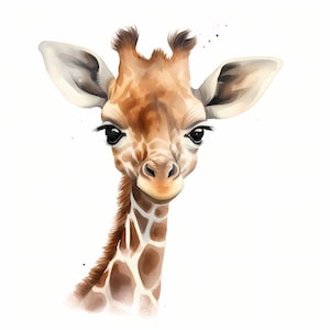Giraffe Clipart, Giraffe for Nursery Images, 10 Watercolor Clip Art, Printable JPGs, Instant Download, Commercial Use, Paper craft