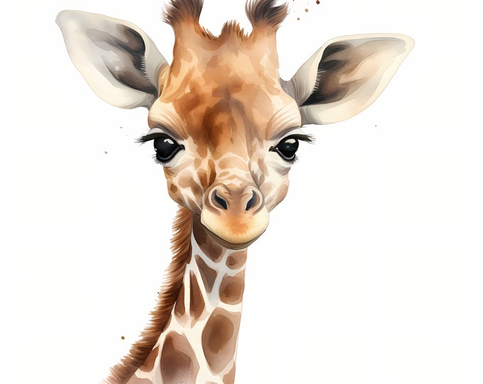 Giraffe Clipart, Giraffe for Nursery Images, 10 Watercolor Clip Art, Printable JPGs, Instant Download, Commercial Use, Paper craft