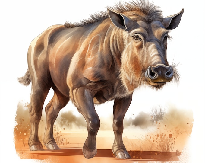 Warthog Clipart, Warthog Images, 10 Watercolor Clip Art, Printable JPGs, Instant Download, Commercial Use, Paper craft