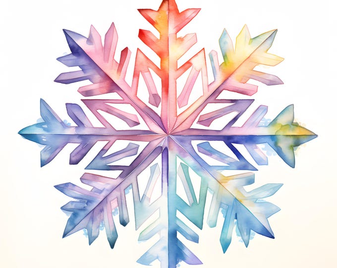 Snowflake Clipart, Snow Flakes Images, 10 Watercolor Clip Art, Printable JPGs, Instant Download, Commercial Use, Paper craft
