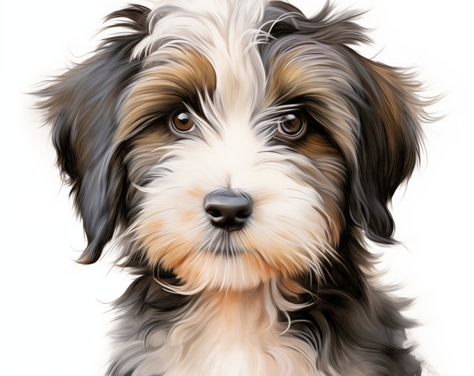 Polish Lowland Sheepdog Clipart, Puppy Dog Images, 10 Watercolor Clip Art, Printable JPGs, Instant Download, Commercial Use, Paper craft