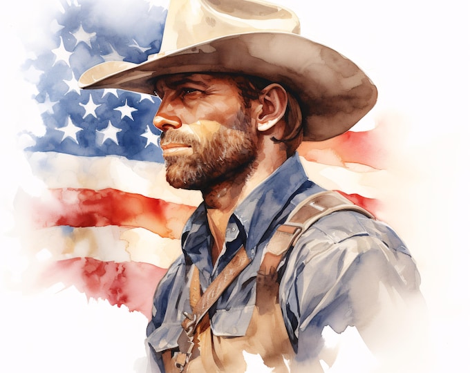 Cowboy Portrait Clipart, Western Man Images, 10 Watercolor Clip Art, Printable JPGs, Instant Download, Commercial Use, Paper craft