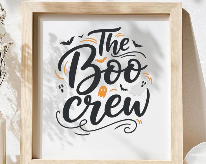 The Boo Crew SVG, Halloween Family Group T-Shirt Print, Ghosts and Bats DXF PNG Cut File for Cricut Silhouette