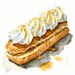 Eclair Clipart, Tasty Eclairs Images, 10 Watercolor Clip Art, Printable ...