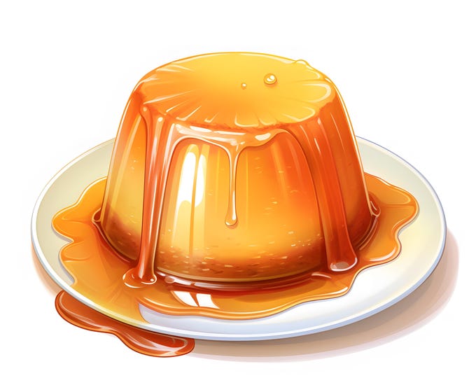 Caramel Pudding Clipart, Sweet Desserts Images, 10 Watercolor Clip Art, Printable JPGs, Instant Download, Commercial Use, Paper craft