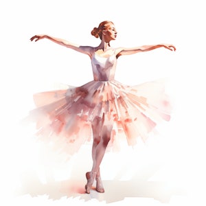 Ballet Dancer Clipart, Ballerina Images, 10 Watercolor Clip Art, Printable JPGs, Instant Download, Commercial Use, Paper craft