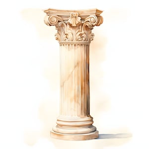 Clipart colonne antique, images de piliers grecs, 10 images clipart aquarelle, fichiers JPG imprimables, téléchargement immédiat, usage commercial, créations en papier