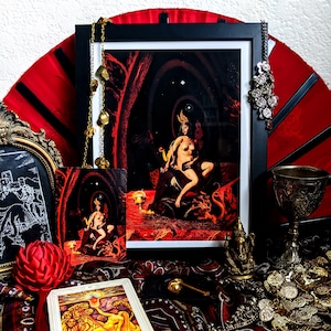 LUST Tarot Card Print: Babalon Red Goddess Giclée Archival Art