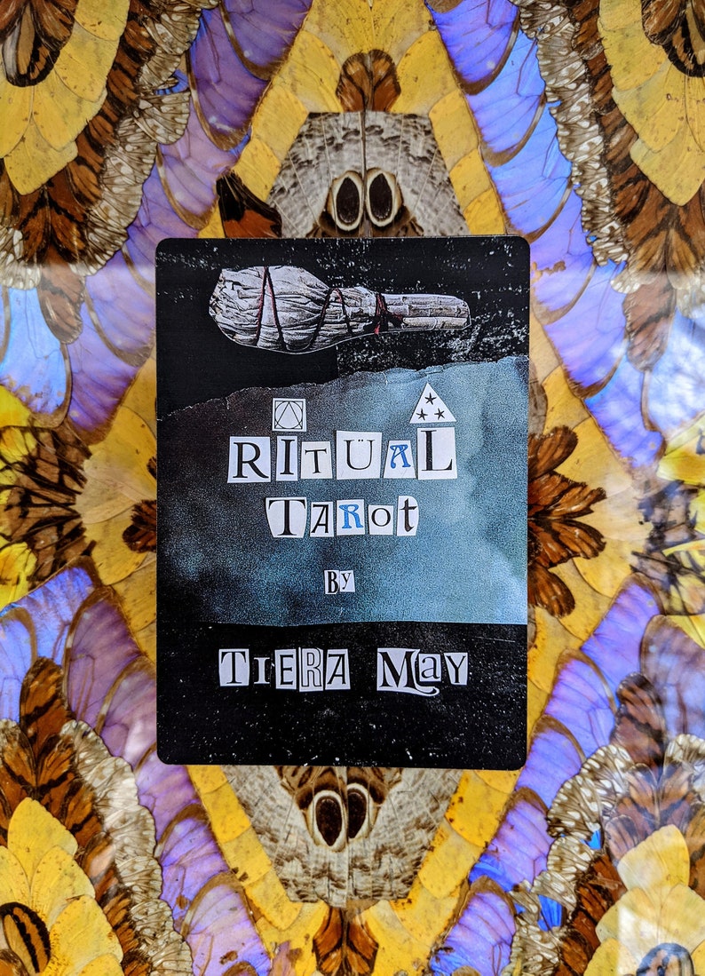 RITUAL TAROT Marked Edition Titled Cards 80-Card Original Analog Collage Tarot Deck & Guide Book by Tiera May image 1