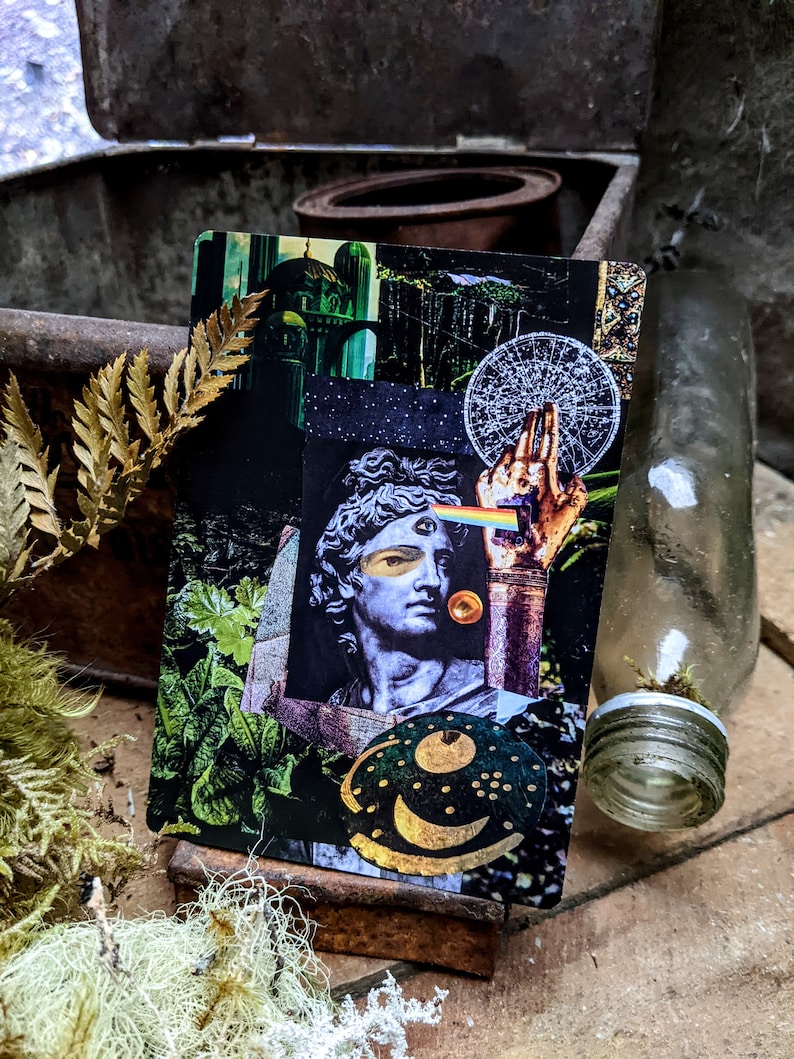 RITUAL TAROT Marked Edition Titled Cards 80-Card Original Analog Collage Tarot Deck & Guide Book by Tiera May image 3