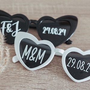 Aufkleber oder Herzbrille und Beschriftung der Sonnenbrille | Kleber | JGA | Braut | Junggesellinnen | Abschied | Hochzeit | Tiktok |