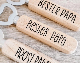 Flaschenöffner Holz personalisiert | Vatertag | Prost Papa | Bester Papa | Opa | Patenonkel | kleines Geschenk