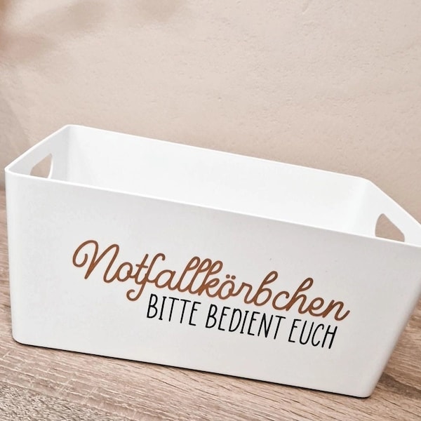 Notfallkörbchen Hochzeit schwarz oder weiß | Toilette | Notfallkorb | Korb | Hochzeitskörbchen | Kiste | Hochzeitsdeko | personalisiert |