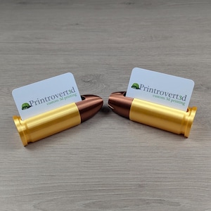 Portatarjetas de visita de 9 mm // Luger de 9 mm // Organizador de escritorio // Regalo de cumpleaños // Impreso en 3D // Portatarjetas de bala // Portatarjetas de visita AMMO