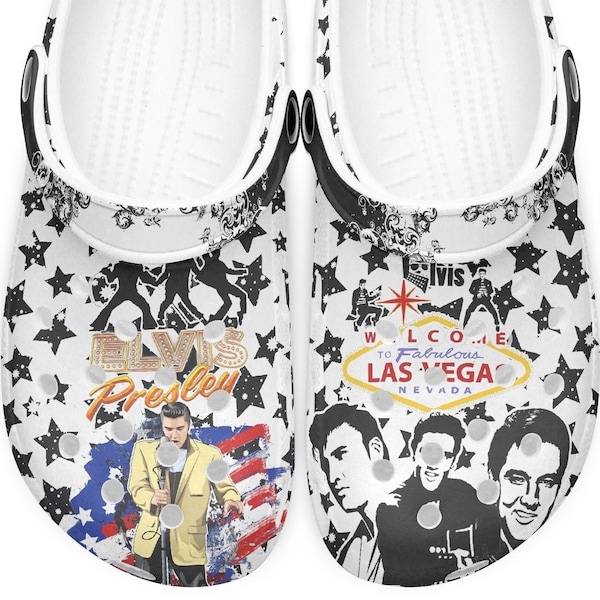 Elvis Presley Gift Las Vegas Star Priscilla Classic Unisex Clogs All-Over Print - jtp