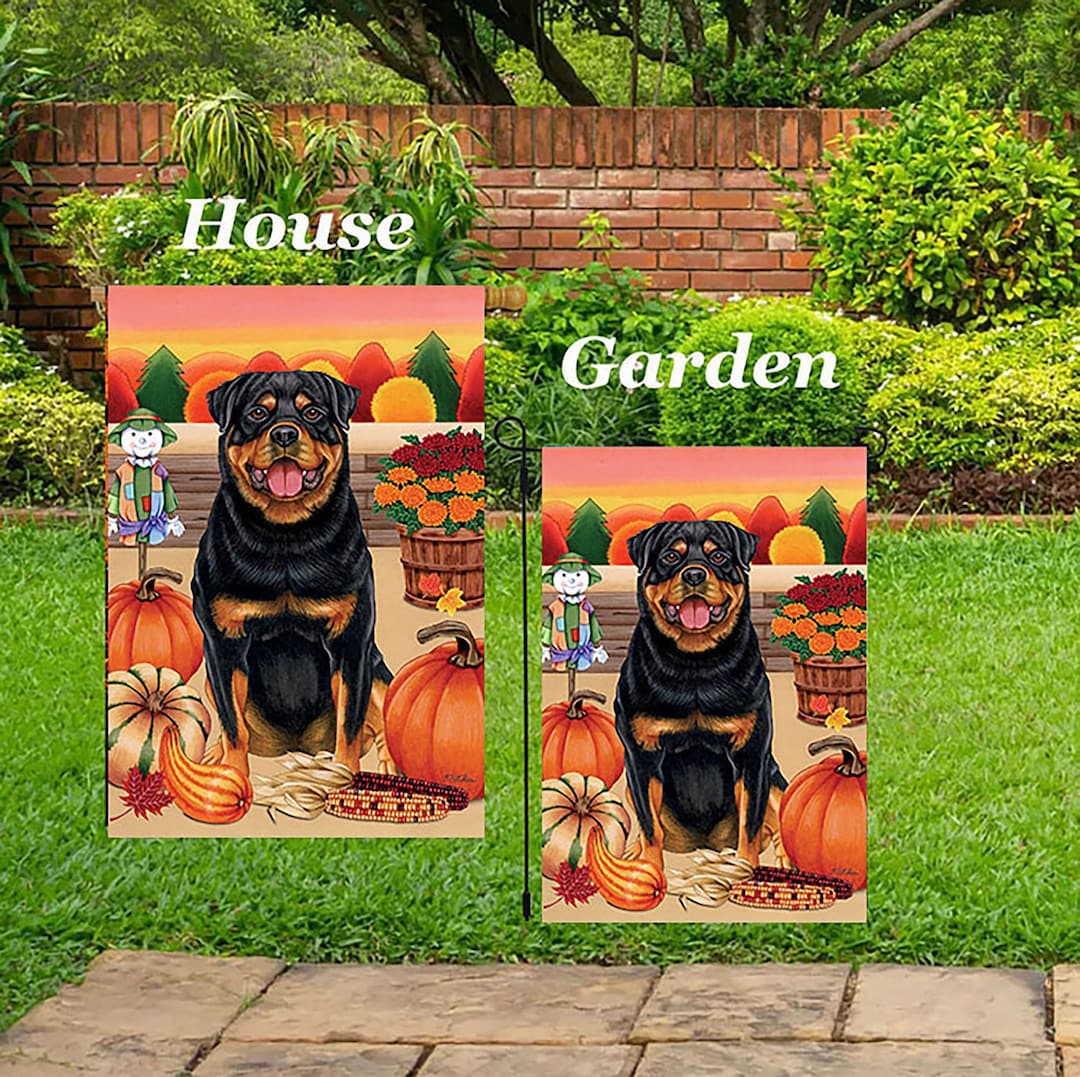 Hello Fall Scene Rottweiler Rottweiler - Best of Breed T. Pitcher Autumn Scene Outdoor House (28