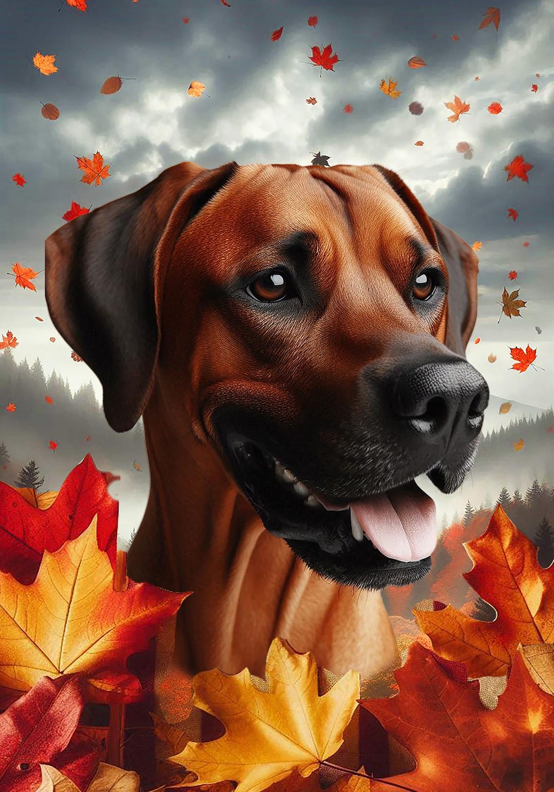 Rhodesian Ridgeback - Best of Breed Falling Leaves Outdoor House (28