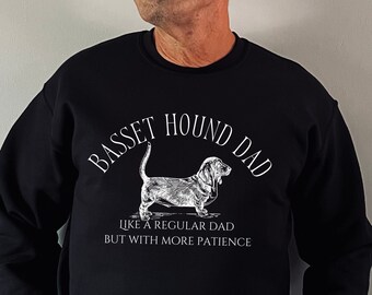Basset Hound - Basset Hound Dad Sweater - Basset Hound Gifts - Funny Basset Hound Crewneck - Basset Hound Lover