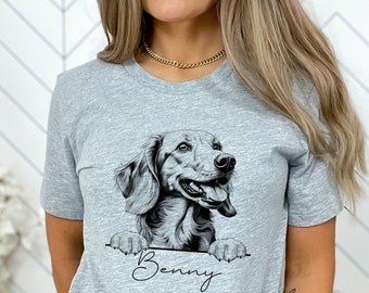 Aangepaste teckel shirt - teckel cadeau - teckel minnaar shirt - shirt met teckel erop - teckel kleding - teckel TShirt - Doxie