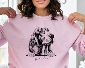 Custom Basset Hound Sweatshirt - Basset Hound Gift - Basset Hound Lover Sweater - Sweater With Basset Hound - Basset Hound Clothes