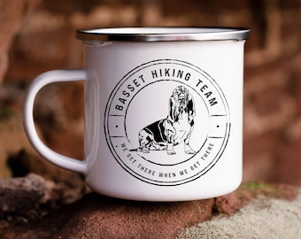 Basset Hiking Team - We Get There When We Get There - Basset Hound Mug - Basset Hound Gift - Basset Hound Lover - Mug With Basset Hound