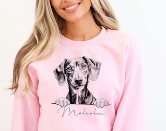 Custom Dachshund Sweatshirt - Dachshund Gift - Dachshund Sweater - Dachshund Crewneck - Dachshund Clothes - Dachshund Lover - Doxie Sweater