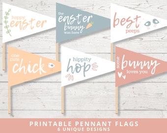 Printable Easter Pennant Flags | Party Decor | Photo Booth Prop | Digital Download | Printable