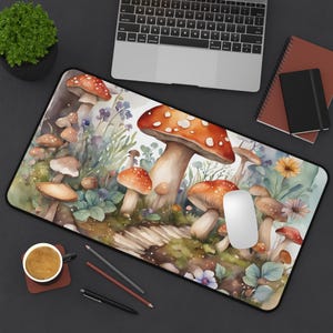 Desk Mat, Cute Desk Mat, Floral Desk Mat, Large Mousepad, Office Decor, Cottagecore Desk Mat, Large Desk Mat, Gift For Her, Mouse Pad, Fairy
