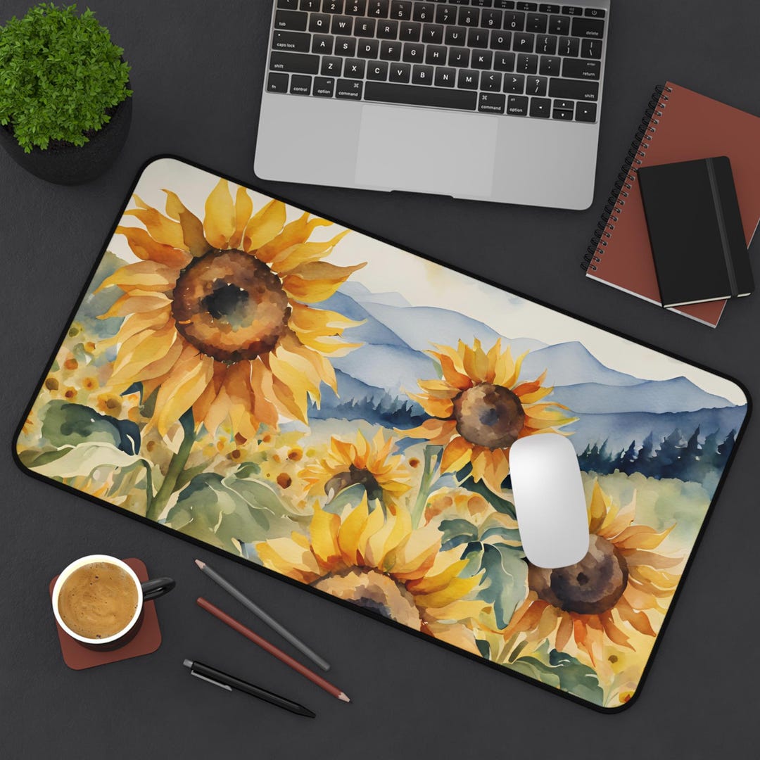 Desk Mat, Floral Desk Mat, Cute Desk Mat, Large Mousepad, Office Decor ...