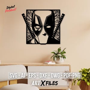 Deadpool 2 Digital Art Files - Svg, Dxf, Dwg, Eps, AI, Pdf for Posters, Plasma Cutting & Gifts
