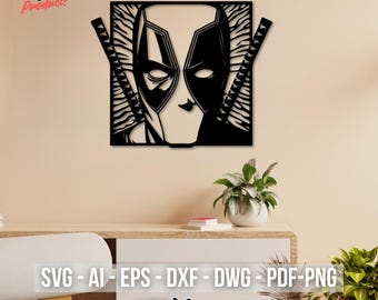Deadpool 2 Digital Art Files - Svg, Dxf, Dwg, Eps, AI, Pdf for Posters, Plasma Cutting & Gifts