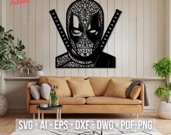 Deadpool 3 Digital Art Files - Svg, Dxf, Dwg, Eps, AI, Pdf for Posters, Plasma Cutting & Gifts