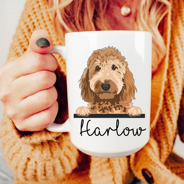 Doodle dog, Custom dog name mug, doodle mama gift, Golden doodle mug, gift for dog mom, Dog lover mug, Doodle mama, Golden doodle, dog mug